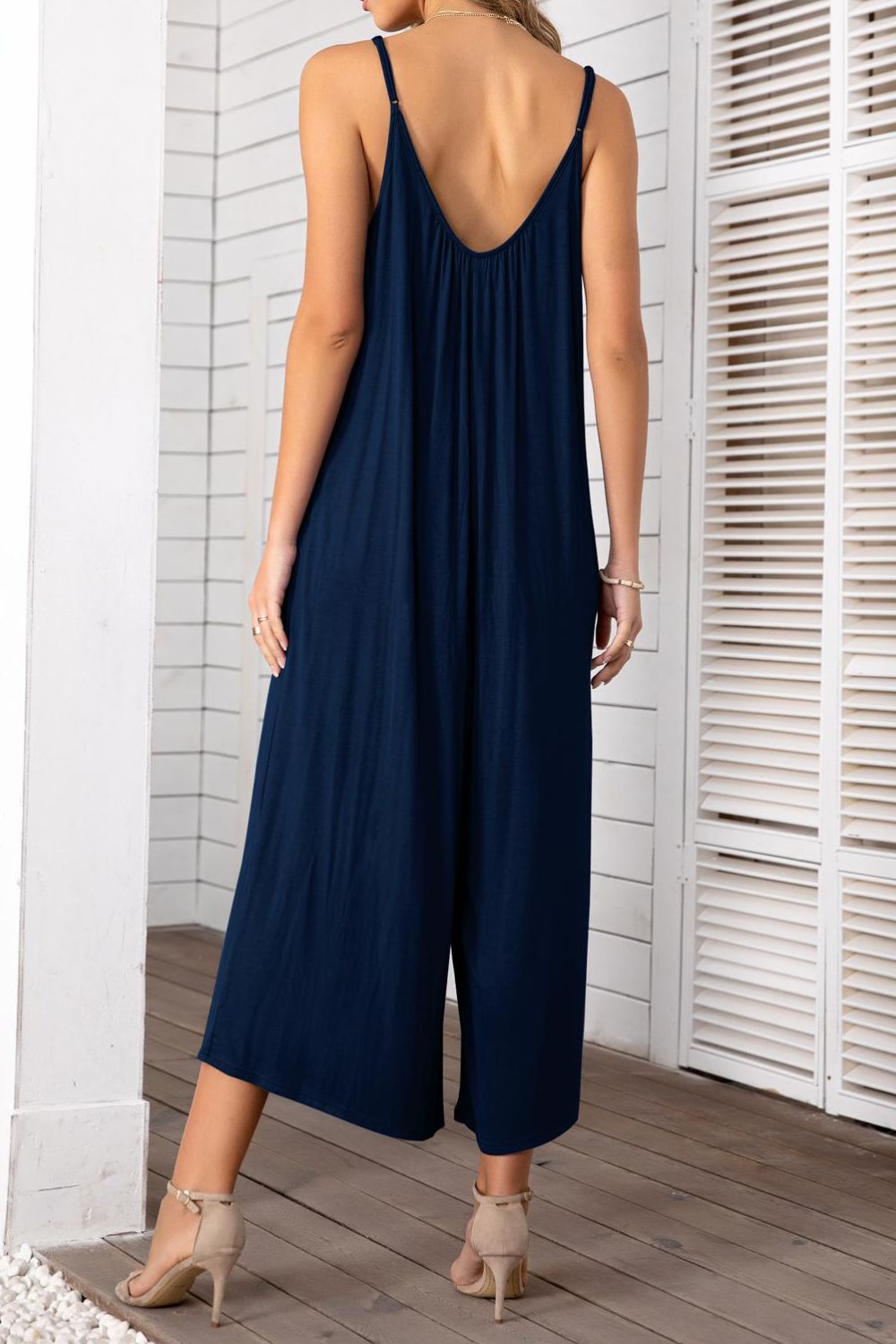 Spaghetti Strap Jumpsuit with Scoop Neck